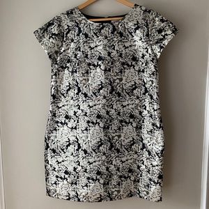Gold Metallic Jacquard Dress